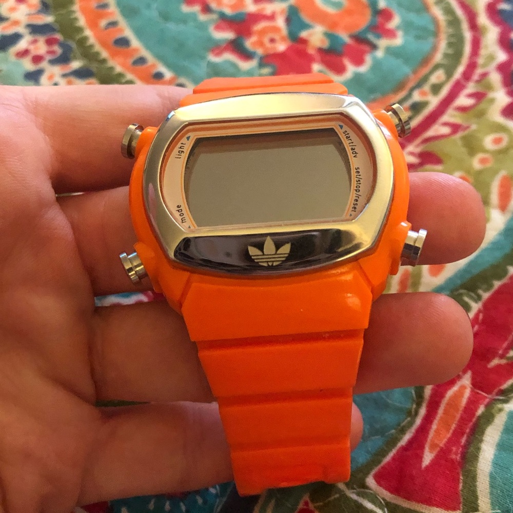 Adidas hot orange watch